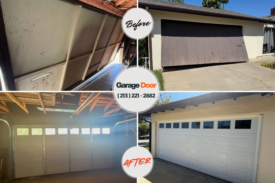 Before and after: garage door repair Four Corners, MT